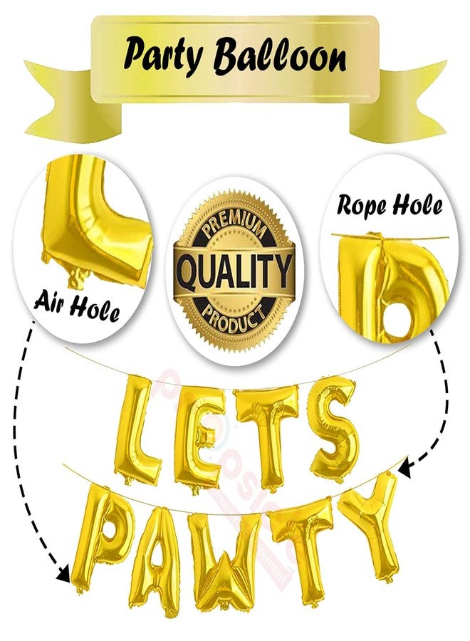 بروبسيكل بالون حروف ذهبي من بروبسيكل، وأوراق حروف مكتوبة بخط اليد تحمل عبارة "عيد ميلاد سعيد" | زينة حفلة عيد ميلاد جرو - عبوة من 7 بالونات - Image 3